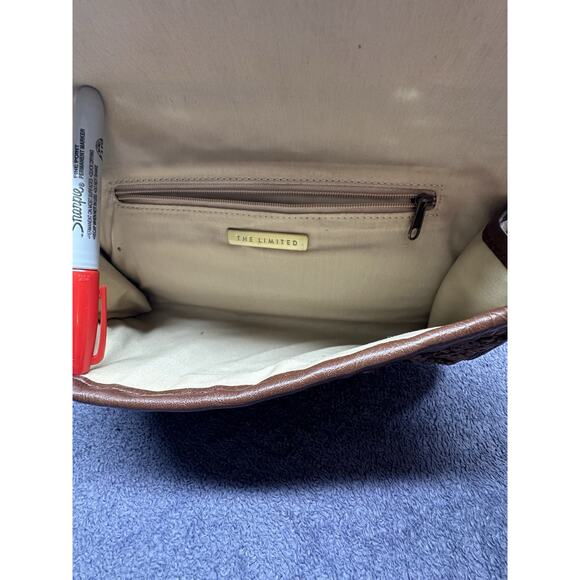 The Limit Brown woven Clutch purse NWT boho bag gold hardware - Picture 6 of 6